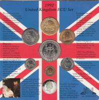 (1992, 7м) Набор монет Англия / Великобритания 1995 год "Набор монет ЭКЮ"   Буклет